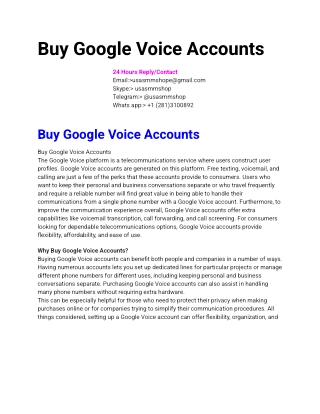 Buy Google Voice Accounts