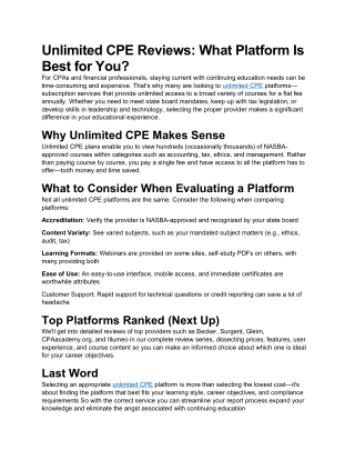Unlimited CPE Reviews What Platform Is Best for You
