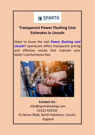 Transparent Power Flushing Cost Estimates in Lincoln