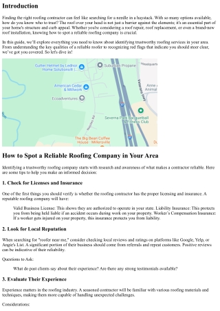 How to Spot a Reliable Roofing Company in Your Area