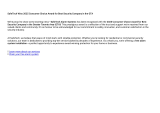 SafeTech 2025 Consumer Choice Award