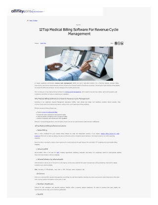 Top Medical Billing Software for Revenue Cycle Management