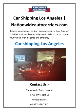Car Shipping Los Angeles