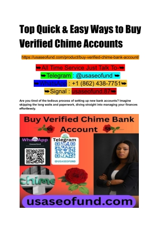 Top Quick & Easy Ways to Buy Verified Chime Accounts