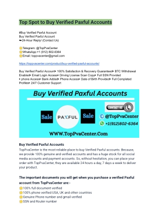 Top Spot to Buy Verified Paxful Accounts