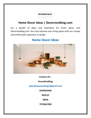 Home Decor Ideas  Decornestblog.com