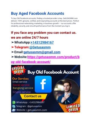 Buy Aged Facebook Accounts