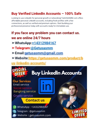 Buy Verified LinkedIn Accounts – 100% Safe