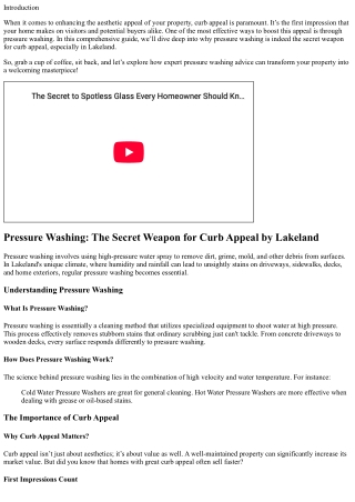 Pressure Washing: The Secret Weapon for Curb Appeal by Lakeland