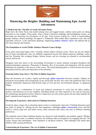 Climbing Structures | Experientialsystems.com