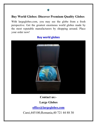 Buy World Globes Discover Premium Quality Globes