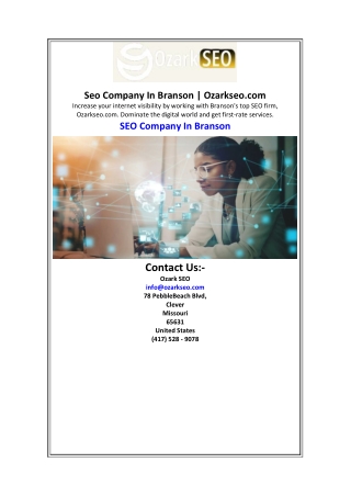 Seo Company In Branson  Ozarkseo.com.