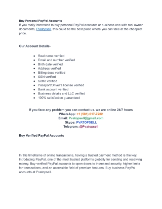 Buy Personal PayPal Accounts