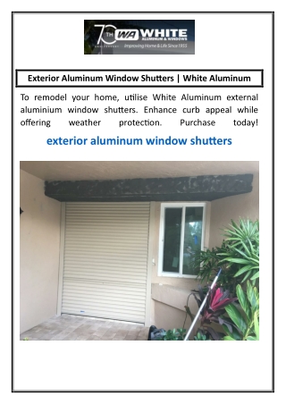 Exterior Aluminum Window Shutters | White Aluminum