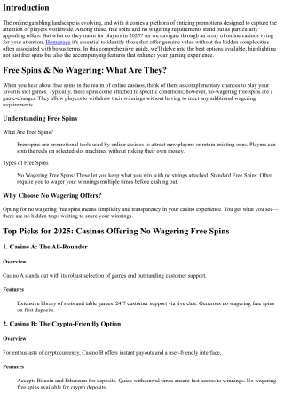 Free Spins & No Wagering': Top Picks for 2025 Revealed!