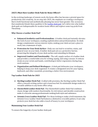 2025’s Must-Have Leather Desk Pads for Home Offices!!