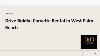 Drive Boldly Corvette Rental in West Palm Beach