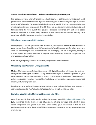 Life Insurance Agent in Washington