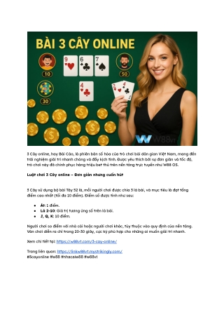 3 Cây Online Trên W88 VT_ Trò Chơi Đậm Chất Việt, Dễ Tham Gia