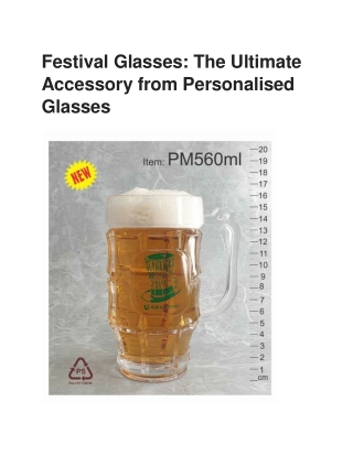Personalised Glasses - Custom Festival Glasses for Unique and Stylish Events