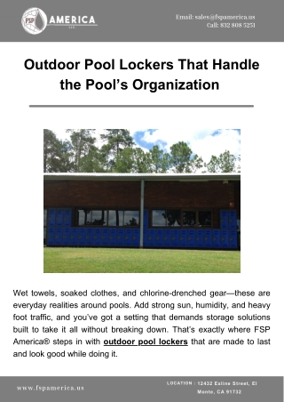 Outdoor Pool Lockers That Handle the Pool’s Organization