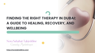 Finding the Right Therapy in Dubai A Guide to Healing, Recovery, and Wellbeing