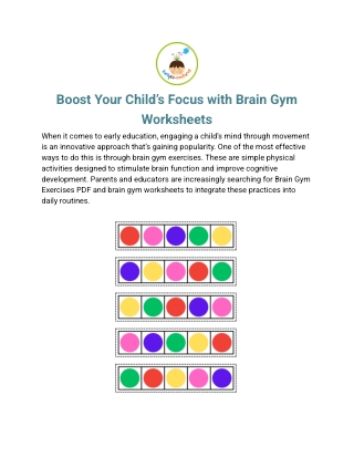 Engaging Brain Gym Activities for Kids at Early Ed-ventures