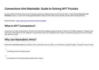 Connections Hint Mashable Guide to Solving NYT Puzzles