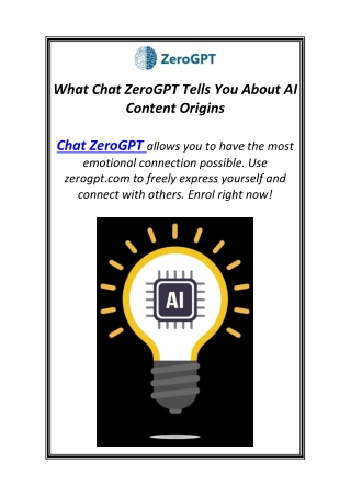 What Chat ZeroGPT Tells You About AI Content Origins