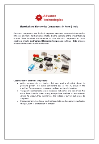Electrical and Electronics Components in India