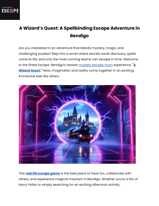 A Wizard’s Quest_ A Spellbinding Escape Adventure in Bendigo