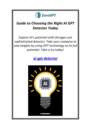 Guide to Choosing the Right AI GPT Detector Today