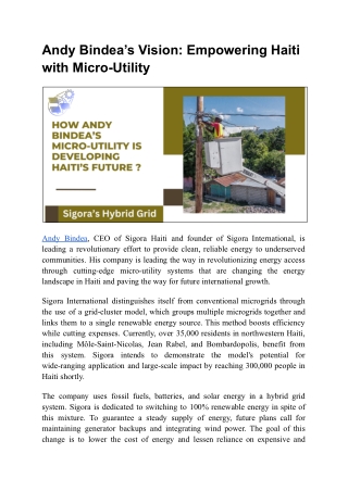 Empowering Haiti’s Frontier Markets with Clean Energy