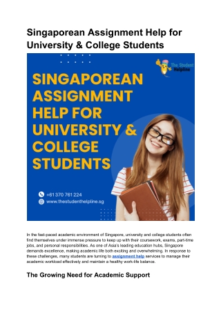 Singaporean Assignment Help for University & College Students