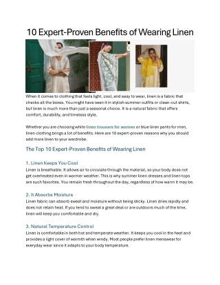 Yell Blog - 10 Expert-Proven Benefits of Wearing Linen