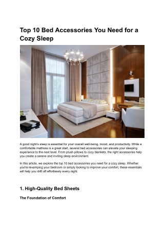 Top 10 Bed Accessories You Need for a Cozy Sleep