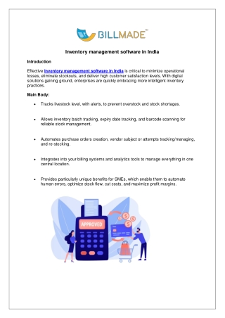 Inventory management software in India