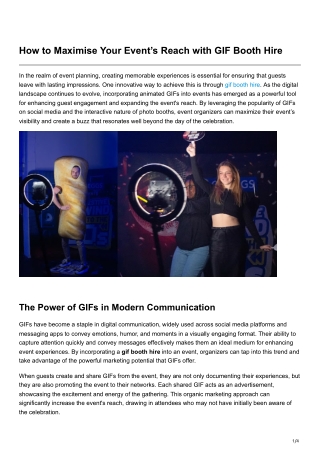 How to Maximise Your Event’s Reach with GIF Booth Hire