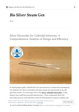 Silver Electrodes for Colloidal Solutions A Comprehensive Analysis of Design and Efficiency