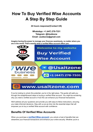 How To Buy Verified Wise Accounts A Step By Step Guide