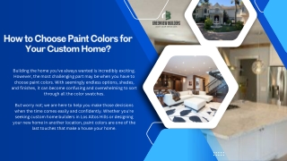 How to Choose Paint Colors for Your Custom Home