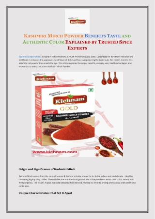 Kashmiri Mirch Powder Explained – Trusted by Spice Experts