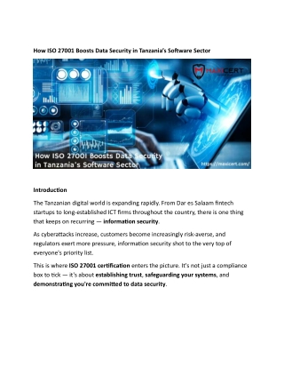 How ISO 27001 Boosts Data Security in Tanzania