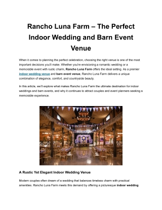 Celebrate Your Love with a Stunning Outdoor Wedding Ceremony at Rancho Luna