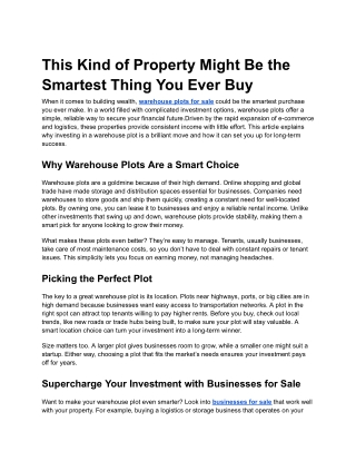 This Kind of Property Might Be the Smartest Thing You Ever Buy