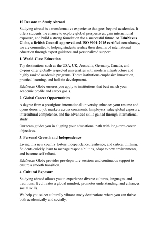 10 Reasons to Study Abroad