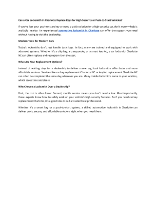 Charlotte Best Price Locksmith