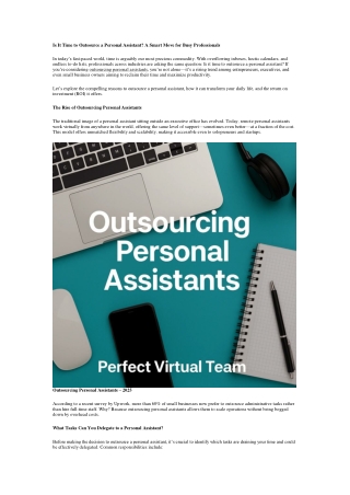 Outsource a Personal Assistant