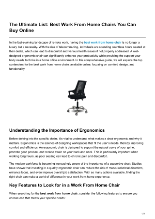 The Ultimate List Best Work From Home Chairs You Can Buy Online
