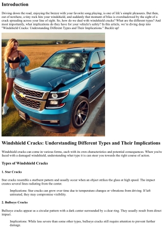 Windshield Cracks: Understanding Different Types and Their Implications